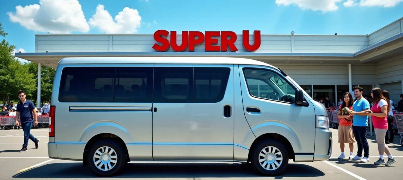Quel est le tarif de location d'un minibus 9 places chez Super U ?