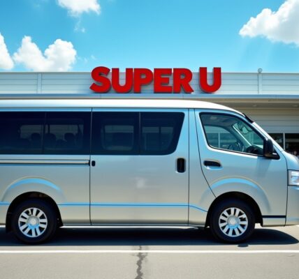 Quel est le tarif de location d'un minibus 9 places chez Super U ?