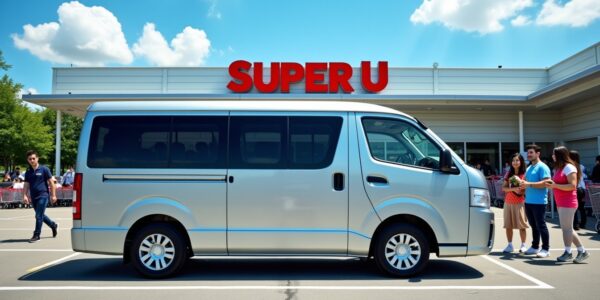 Quel est le tarif de location d'un minibus 9 places chez Super U ?